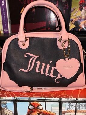 Juicy Couture Pink and Black Bowling Bag - Juicy Couture
